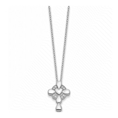 Sterling Silver CZ Memory Cross Locket Pendant Necklace – view 2