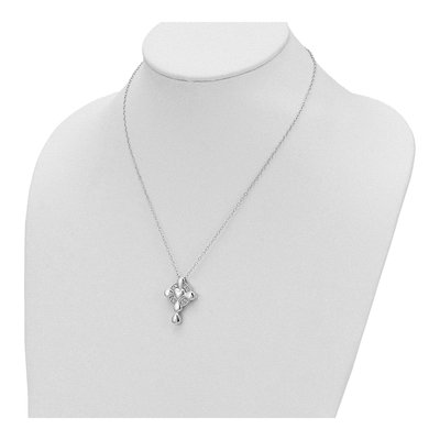 Sterling Silver CZ Memory Cross Locket Pendant Necklace – view 4