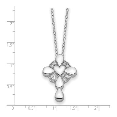 Sterling Silver CZ Memory Cross Locket Pendant Necklace – view 6