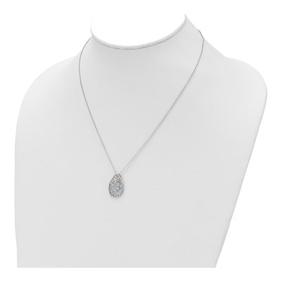 Sterling Silver CZ Memory of My Father Pendant Necklace – view 4