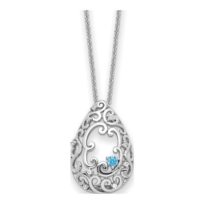 Sterling Silver CZ Memory of My Father Pendant Necklace