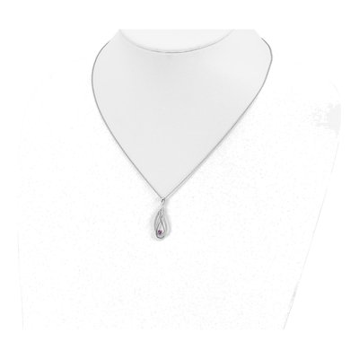 Sterling Silver CZ Jun Always My Heart Birthstone Pendant Necklace – view 4