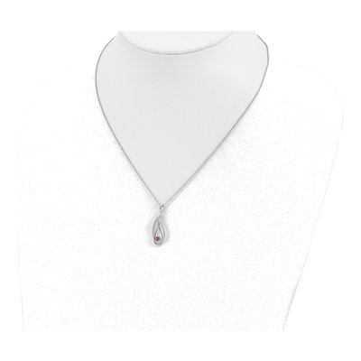 Sterling Silver CZ Jul Always My Heart Birthstone Pendant Necklace – view 4