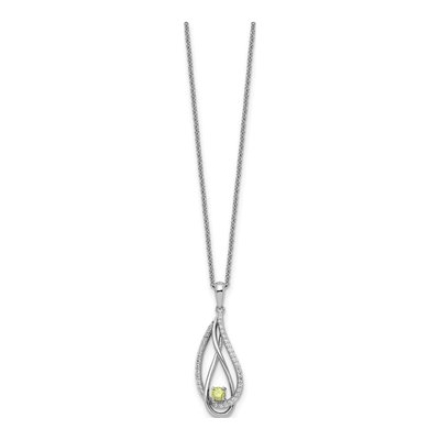 Sterling Silver CZ August Heart Pendant Necklace – view 2
