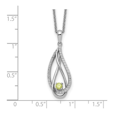 Sterling Silver CZ August Heart Pendant Necklace – view 3