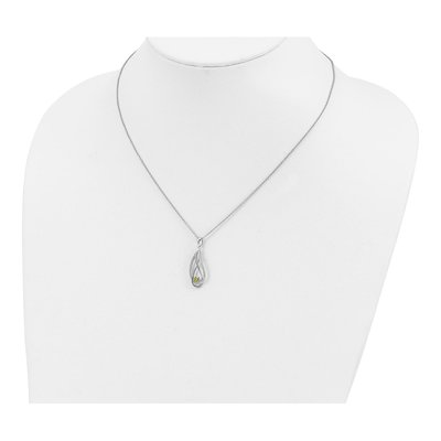 Sterling Silver CZ August Heart Pendant Necklace – view 4