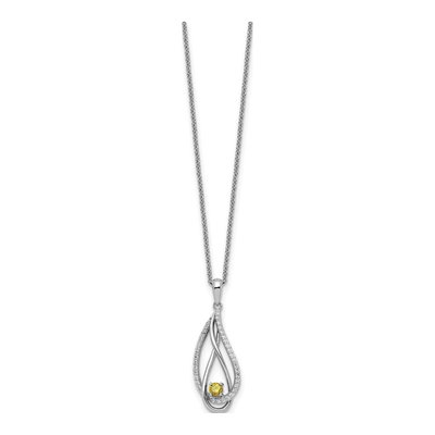 Sterling Silver CZ November Heart Pendant Necklace – view 2