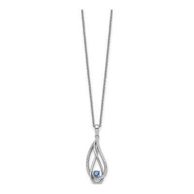 Sterling Silver CZ December Birthstone Heart Pendant Necklace – view 2