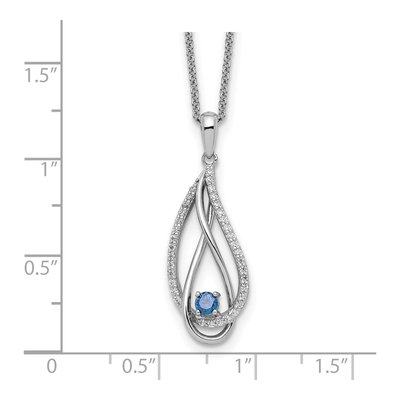 Sterling Silver CZ December Birthstone Heart Pendant Necklace – view 3