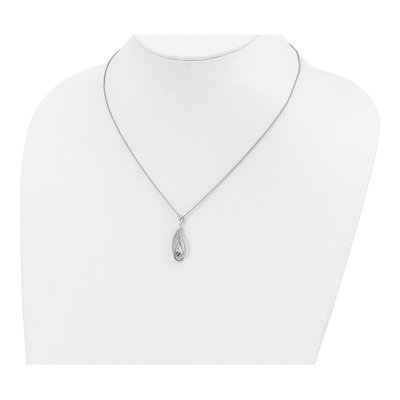 Sterling Silver CZ December Birthstone Heart Pendant Necklace – view 4