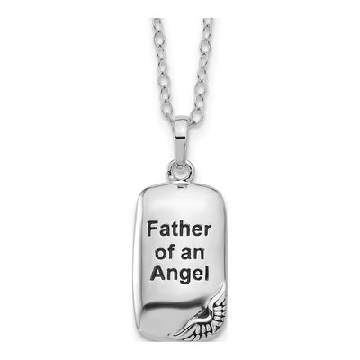 Sterling Silver Father of an Angel Ash Holder Pendant Necklace