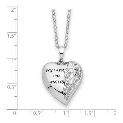 Sterling Silver CZ Angel Wings Ash Holder Pendant Necklace – view 4