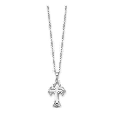 Sterling Silver CZ Cross Ash Holder Pendant Necklace – view 2