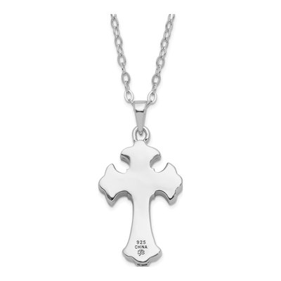 Sterling Silver CZ Cross Ash Holder Pendant Necklace – view 3