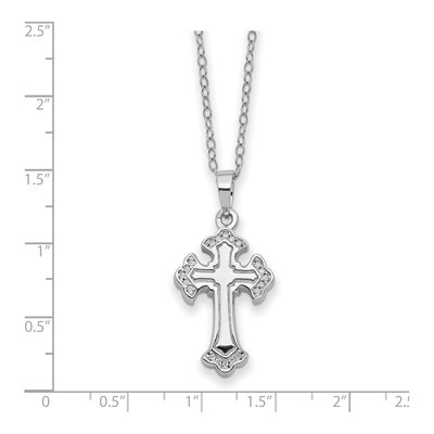 Sterling Silver CZ Cross Ash Holder Pendant Necklace – view 4