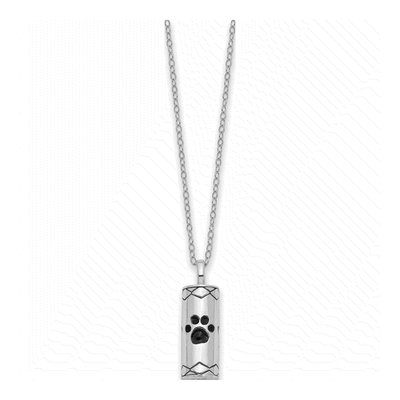 Sterling Silver Paw Print Ash Holder Pendant Necklace – view 2