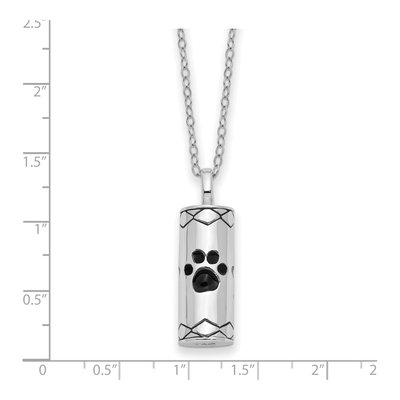 Sterling Silver Paw Print Ash Holder Pendant Necklace – view 3