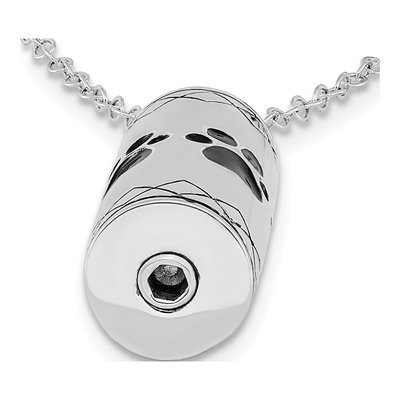 Sterling Silver Paw Print Ash Holder Pendant Necklace – view 7