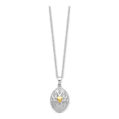 Sterling Silver Heart Egg Ash Holder Pendant Necklace – view 2