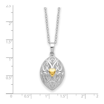 Sterling Silver Heart Egg Ash Holder Pendant Necklace – view 4