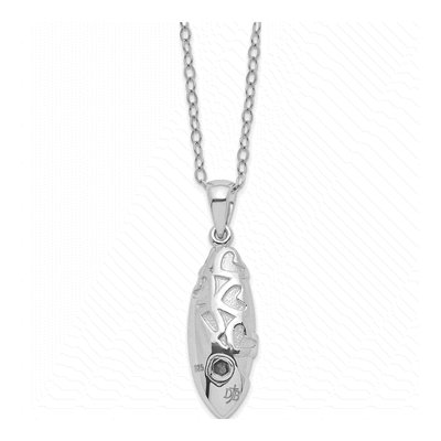 Sterling Silver Scrolled Hearts Ash Holder Necklace – view 3