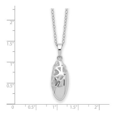 Sterling Silver Scrolled Hearts Ash Holder Necklace – view 4