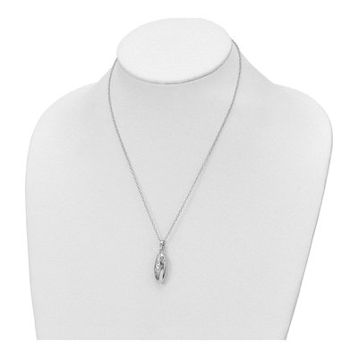Sterling Silver Scrolled Hearts Ash Holder Necklace – view 6