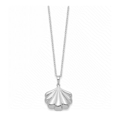 Sterling Silver Shell Ash Holder Pendant Necklace – view 2