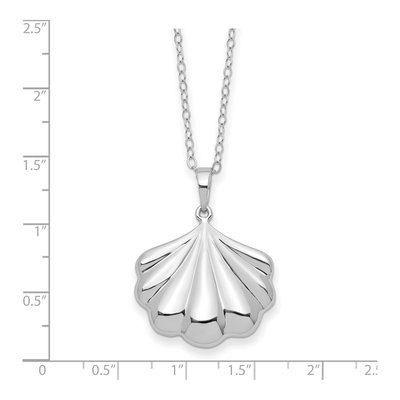 Sterling Silver Shell Ash Holder Pendant Necklace – view 4
