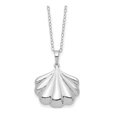 Sterling Silver Shell Ash Holder Pendant Necklace
