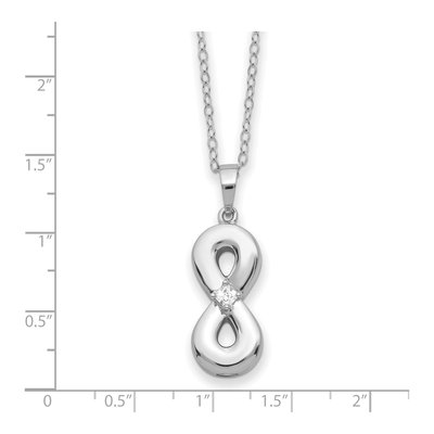 Sterling Silver CZ Infinity Ash Holder Pendant Necklace – view 3