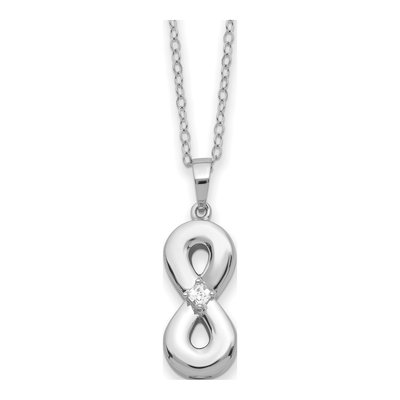 Sterling Silver CZ Infinity Ash Holder Pendant Necklace