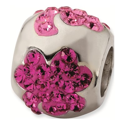 Sterling Silver Pink Flower Bead