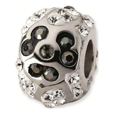 Sterling Silver Crystal Flower Bead