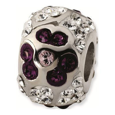 Sterling Silver Crystal Flower Bead