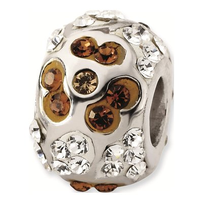 Sterling Silver Crystal Flower Bead