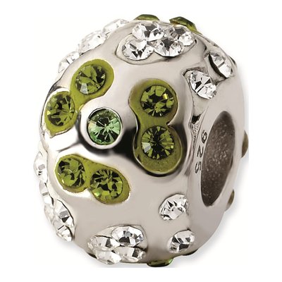 Sterling Silver Crystal Flower Bead