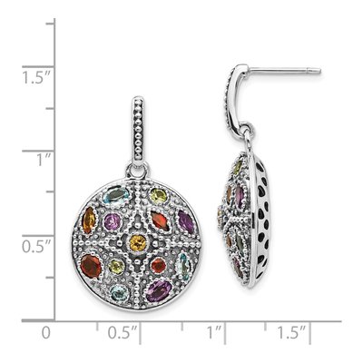 Sterling Silver Citrine & Amethyst Multi-Gemstone Dangle Earrings – view 5
