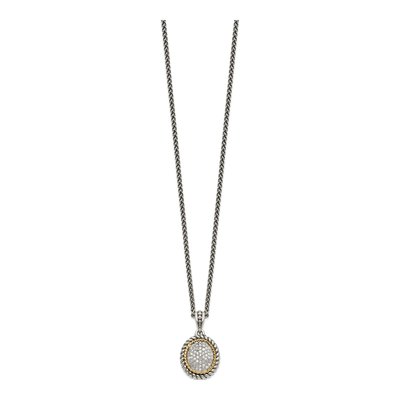 Sterling Silver & 14K Gold 1/4 ct tw Diamond Pendant Necklace – view 3