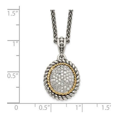 Sterling Silver & 14K Gold 1/4 ct tw Diamond Pendant Necklace – view 4