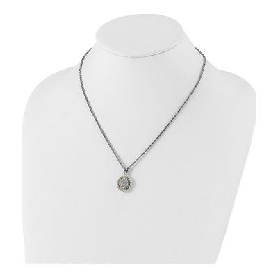 Sterling Silver & 14K Gold 1/4 ct tw Diamond Pendant Necklace – view 5