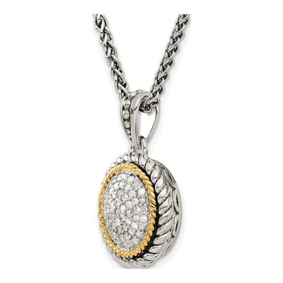Sterling Silver & 14K Gold 1/4 ct tw Diamond Pendant Necklace – view 6