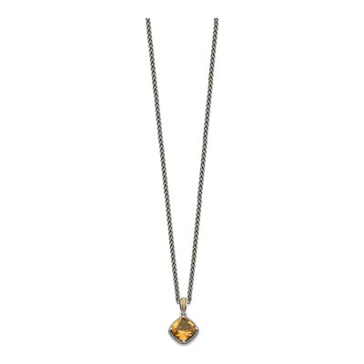 Sterling Silver & 14K Gold Citrine Pendant Necklace – view 3