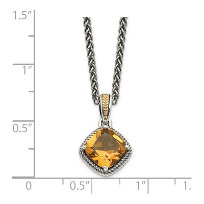 Sterling Silver & 14K Gold Citrine Pendant Necklace – view 4