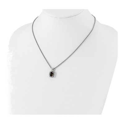 Sterling Silver & 14K Gold Smoky Quartz Pendant Necklace – view 5