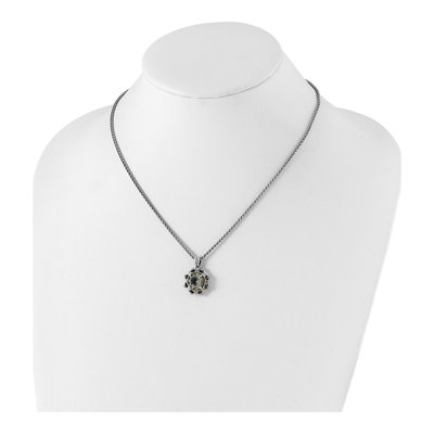 Sterling Silver & 14K Gold Prasiolite & Diamond Pendant Necklace – view 5