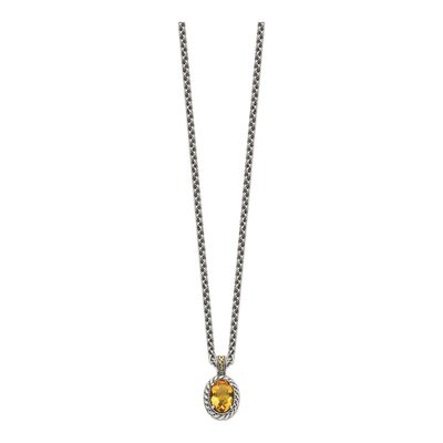 Sterling Silver & 14K Gold Citrine Pendant Necklace – view 3
