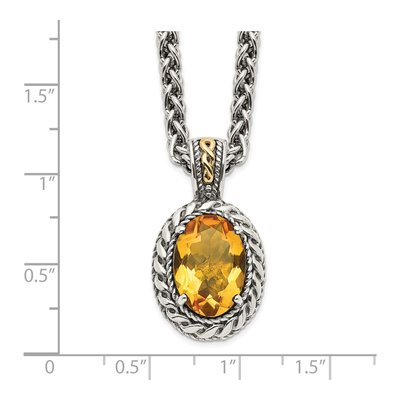 Sterling Silver & 14K Gold Citrine Pendant Necklace – view 4