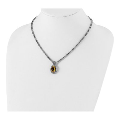 Sterling Silver & 14K Gold Citrine Pendant Necklace – view 5