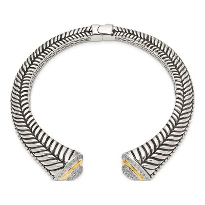 Sterling Silver & 14K Gold 1/2 ct tw Diamond Cuff Bracelet – view 2
